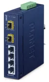 Planet IFGS-620TF industrial L2 switch 4x10 100TX 2x1Gb SFP -40 ~ 75°C 9-48VDC IP30 recuperação de dados em anel sem ventoinha