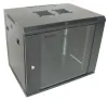 XtendLan 9U 600x450 na zeď jednodílný skleněné dveře černý