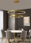 IMMAX NEO FINO SMART φωτιστικό κρεμαστό 2 κύκλοι 60+80cm 93W χρυσό Zigbee 3.0 TUYA thumbnail (3 of 7)