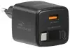 Адаптер живлення Swissten Slidecharge GaN 30W 1x USB-A 18W з висувним кабелем USB-C 0.75 м, чорний Адаптер живлення Swissten Slidecharge GaN 30W 1x USB-A 18W з висувним кабелем USB-C 0.75 м, чорний