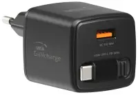 Адаптер живлення Swissten Slidecharge GaN 30W 1x USB-A 18W з висувним кабелем USB-C 0.75 м, чорний Адаптер живлення Swissten Slidecharge GaN 30W 1x USB-A 18W з висувним кабелем USB-C 0.75 м, чорний (1 of 5)