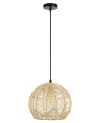 IMMAX BOHO PELO design függőlámpa D30cm E27 natúr rattan