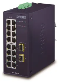 Switch industrial Planet IGS-1820TF 16x1Gb 2xSFP duplo 12-48VDC 24VAC -40~+75°C sem ventoinha Switch industrial Planet IGS-1820TF 16x1Gb 2xSFP duplo 12-48VDC 24VAC -40~+75°C sem ventoinha (1 of 3)