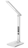 IMMAX LED stolní lampička Kingfisher Qi nabíjení 85W 400lm 12V 2,5A 3 barvy světla sklápěcí rameno bílá