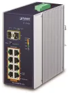 Planet IGS-1020PTF-12V Industrieller L2 PoE-Switch 8x1Gb + 2xSFP 802.3at 30 240W IP30 -40~+75°C 12-56VDC