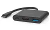NEDIS USB 3.2 Gen 1 adaptér USB-C zástrčka - USB-A zásuvka - USB-C zásuvka výstup HDMI černý box 10 cm