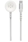 Swissteni punutud magnetkaabel Apple Watchile, metallist USB-C, 1,2 m, valge Swissteni punutud magnetkaabel Apple Watchile, metallist USB-C, 1,2 m, valge