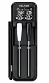 Termometro da cucina wireless intelligente HELMER con due sonde TM 28, display LCD da -10 a 100 °C, Bluetooth, nero.