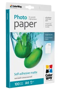 COLORWAY self-adhesive matte paper 88g/m2/(4 labels per sheet) 105x148mm / A4/ 100 pieces COLORWAY self-adhesive matte paper 88g/m2/(4 labels per sheet) 105x148mm / A4/ 100 pieces (1 of 8)