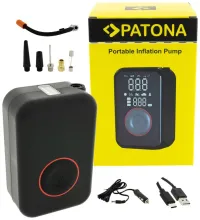 Mini compressor de viagem PATONA para carro e bicicleta, powerbank de 4000 mAh com LED SOS, USB-A e USB-C, LCD. (1 of 14)