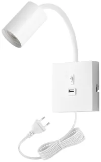 IMMAX PUNTO USB flexible wall light with switch 9W GU10 white (1 of 5)