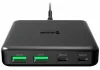 Swissten mini galddatora adapteris gan 2x usb-c + 2xusb 65w strāvas padeve melns