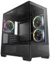 DEEPCOOL korpus CG380U 3F mATX 3x120mm ARGB ventilaator 2xUSB3 USB-C klaas ümar must