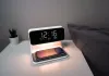 IMMAX PARROT alarm clock with LED night light Qi wireless charging white thumbnail (4 of 10)