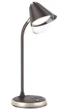 IMMAX LED stolní lampička FINCH Qi nabíjení 9W 12V 2A stmívatelná hnědá + zlaté prvky