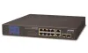 Planet FGSD-1022VHP PoE slēdzis 8x100 2x1000-TP SFP LCD VLAN paplašināšanas režīms 10Mb līdz 250m IEEE 802.3at<120W