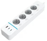 IMMAX NEO LITE SMART Smart Verlängerungskabel 4x FR Steckdosen 1x USB 2x USB-C Stroumversuergung Wi-Fi wäiss TUYA IMMAX NEO LITE SMART Smart Verlängerungskabel 4x FR Steckdosen 1x USB 2x USB-C Stroumversuergung Wi-Fi wäiss TUYA (1 of 6)