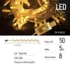 Chaîne LED COLORWAY intérieur 50 LEDs longueur 5m blanc chaud 8 fonctions Alimentation USB thumbnail (2 of 13)