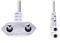 NEDIS Netzkabel EURO-Stecker (gewinkelt) – Stecker IEC-320-C7 (gewinkelt links) weiß 2m NEDIS Netzkabel EURO-Stecker (gewinkelt) – Stecker IEC-320-C7 (gewinkelt links) weiß 2m (1 of 2)