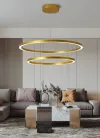 IMMAX NEO FINO SMART φωτιστικό κρεμαστό 2 κύκλοι 60+80cm 93W χρυσό Zigbee 3.0 TUYA thumbnail (4 of 7)