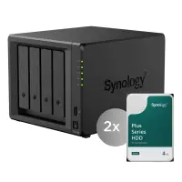 NAS 4-bhá Synology DiskStation DS925neo+ lena n-áirítear 2x HDD 4TB (HAT33xx-4T) LAP V1500B RAM 4GB LAN neamh-ECC 2x 2.5Gb (1 of 3)