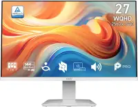 MSI PRO MP273QW E14 27" 2560x1440 IPS 1ms 144Hz 300cd m2 1100:1 HDMI DP VESA vit (1 of 10)