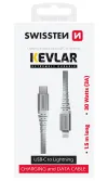Swissten datakabel kevlar usb-c bliksem 1,5 m wit thumbnail (2 of 4)