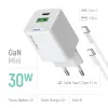 COLORWAY 1x USB-C mains charger GaN PD PPS QC 30W Including 100cm cable White thumbnail (6 of 12)