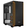 Bí ciúin! cás PURE BASE 600 Fuinneog MidT taobh trédhearcach gan foinse 2xUSB 3.0 dubh-oráiste
