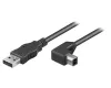 Cable PremiumCord USB 2.0 A-B con conector USB-B curvado 90° 2m negro