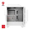 MSI Gehäuse MAG FORGE 320R AIRFLOW WHITE ohne Netzteil weiß links gehärtetes Glas 4x 120 mm A-RGB Lüfter 2x USB3.2 schwarz thumbnail (4 of 5)