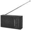 NEDIS přenosné rádio AM FM napájení z baterie analogové 1.5 W výstup pro sluchátka černé