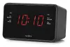 Clog Aláraim Digiteach NEDIS le Taispeántas Raidió LED 35mm Jack AM FM Uaineadóir Codlata ar Snooze 2 Aláram Dubh