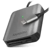 AXAGON väline mälukaardilugeja microSD SD CF CRE-S3C USB-C 3.2 Gen 1 UHS-II alumiiniumkorpus