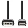 Cábla NEDIS breiseán USB 2.0 USB-C - breiseán USB-A blister dubh 10cm