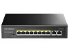 STRONG switch SW8010POE+ 8x portos Gigabit POE+ 2x Gigabit Uplink port IEEE802.3af, fém ház, fekete