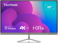 Монитор ViewSonic VX3276-4K-MHD-2 32" 16:9 3840 x 2160 VA, 60 Гц, 8-битный цвет, 2 HDMI, DP, Mini DP, акустические системы. Серебристый. (1 of 10)