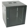 XtendLan 12U 600x600 ar an mballa doras gloine neamhfhillte aon-phíosa dubh