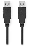 NEDIS cable USB 2.0 enchufe USB-A - enchufe USB-A negro granel 3m