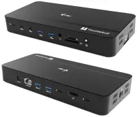 i-tec Dockingstation mit Thunderbolt 5, drei DisplayPort-Anschlüssen, M.2-Steckplatz, 6x USB 2.5-GLAN-Anschlüssen und 140-Watt-Stromversorgung. (1 of 4)