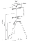 NEDIS gulv TV stativ 50 65" 35 kg Scandinavian Design Drejelig Anti-slip strop Snap-lock sort thumbnail (5 of 5)