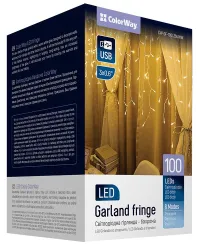 COLORWAY LED-slinger IP20 100 LED lengte 3m x 0,6m warm wit USB-voeding COLORWAY LED-slinger IP20 100 LED lengte 3m x 0,6m warm wit USB-voeding (1 of 14)