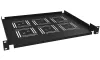 Bandeja de almacenamiento Solarix Shelf de 19" 1U 350 mm, color negro, para montaje en riel frontal UP-03-B