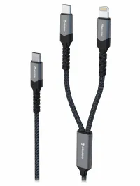 Swissten Ladekabel 2in1 USB-C USB-C + Lightning 100w 1,5 m schwaarz Swissten Ladekabel 2in1 USB-C USB-C + Lightning 100w 1,5 m schwaarz (1 of 3)