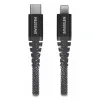 Swissten podatkovni kabel kevlar usb-c lightning 1,5 m antracit