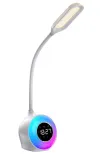 IMMAX LED настолна лампа FALCON с RGB подсветка 7W 350lm 5V 2A будилник бял thumbnail (1 of 3)