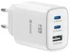 Swissten Edge GaN hálózati adapter 2x USB-C PD 65W + 1x USB-A 18W QC fehér Swissten Edge GaN hálózati adapter 2x USB-C PD 65W + 1x USB-A 18W QC fehér
