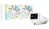 Refroidisseur d'eau DEEPCOOL LM240 WH, 2 ventilateurs ARGB 120 mm, connecteur PWM 4 broches, affichage blanc Refroidisseur d'eau DEEPCOOL LM240 WH, 2 ventilateurs ARGB 120 mm, connecteur PWM 4 broches, affichage blanc