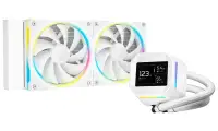 Refroidisseur d'eau DEEPCOOL LM240 WH, 2 ventilateurs ARGB 120 mm, connecteur PWM 4 broches, affichage blanc Refroidisseur d'eau DEEPCOOL LM240 WH, 2 ventilateurs ARGB 120 mm, connecteur PWM 4 broches, affichage blanc (1 of 4)