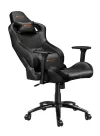 CANYON Cathaoirleach cearrbhachais OÍCHE PU fráma miotail leathair 90-150 ° backrest ardaitheoir gáis 3d rang 4 dubh-oráiste thumbnail (4 of 7)